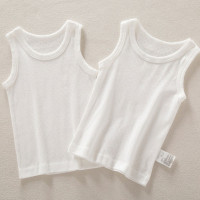 Хлопковая майка для мальчиков и девочек 2 шт./партия, однотонные белые футболки без рукавов, не флуоресцентные Базовые майки, лето 2023
