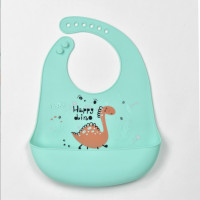 Регулируемый мягкий силиконовый слюнявчик для детей