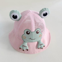 Шапка от солнца для мальчиков и девочек, Милый хлопковый головной убор для малышей, с лягушкой, для весны и лета