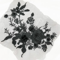 3D Цветочные кружевные ткани с бусинами, аппликация, вышивка, нашивки для свадебного вечернего платья, одежда, нашивки, скрапбукинг, Декор