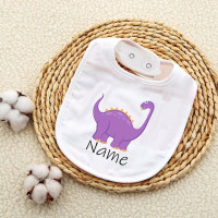 Нагрудник с именем динозавра на заказ, хлопковый слюнявчик для новорожденных девочек и мальчиков, детский подарок для крещения
