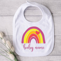 Индивидуальный нагрудник для младенцев на заказ Радужный с именем для девочек и мальчиков хлопковые нагрудники слюнявчик для новорожденных слюнявчик для младенцев нагрудник для крещения детский душ подарки