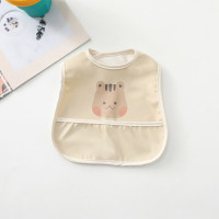 Водонепроницаемый нагрудник без рукавов с рисунком медведя и милые детские нагрудники для маленьких мальчиков и девочек; U-образная одежда для кормления из искусственной кожи