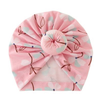 Детская шапка, индийская шапка, дышащая шапка с большим узлом для новорожденных, Шапка-бини с цветочным принтом, безопасная для кожи детская эластичная шапка GXMB