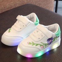Кроссовки из ПУ кожи, со светодиодной подсветкой, на мягкой подошве