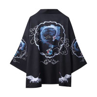 Кимоно женское солнцезащитное в японском стиле, пляжный кардиган свободного покроя в ретро стиле, юката, хаори, азиатская рубашка, лето