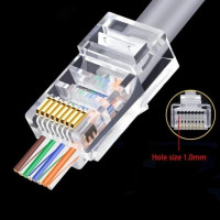 Разъем Montions Rj45 Cat5e Cat6A, сетевой неэкранированный модульный разъем 8P8C для кабелей Ethernet