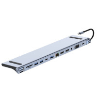 USB-концентратор 12 в 1, USB C адаптер с 4K HDMI VGA, интерфейсом Thunderbolt 3 Gigabit Ethernet Аудио SD/TF для MacBook док-станции