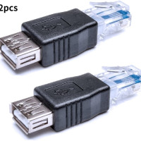 Адаптер Ethernet-USB, переходник со штекера на гнездо USB RJ45, 10 МБ/100 Мб/с, сетевой разъем для ноутбуков, компьютеров, 2 шт.