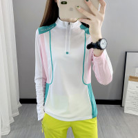 戶外防曬速乾衣女長袖T恤女輕薄透氣快乾衣跑步彈力運動徒步登山