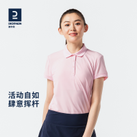 迪卡儂polo衫女短袖透氣速乾半袖運動翻領t恤夏季新品IVE2