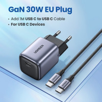 Зарядное устройство UGREEN, GaN, 30 Вт, usb-c, быстрая зарядка для iPhone 14, 13, iPad Pro, samsung, Xiaomi