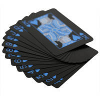 Новые качественные пластиковые ПВХ покерные водонепроницаемые черные игральные карты креативный подарок прочные покерные карты с чехлом визитные карточки