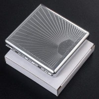 1 шт., серебристый портативный металлический держатель для сигарет, 20 сигар