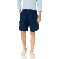 Шорты мужские хлопково-льняные эластичные, однотонные свободные штаны на шнуровке, с карманами, уличная одежда, летние наряды