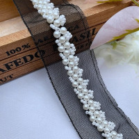 1 ярд, белые жемчужные бусины, вышивка из бисера, сетка, искусственное шитье, аппликация, сделай сам, гипюровая лента, отделка, ремесло, декольте, Декор