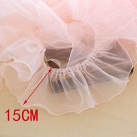 Тюлевая юбка для детей, 15 см, разноцветная, из органзы, с рюшами, женское кружевное платье, чонсам, пушистая отделка, аксессуары для шитья