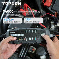Зарядное устройство Topdon T4000 Автоматическое для автомобиля/мотоцикла/квадроцикла/внедорожника, устройство для зарядки аккумуляторов, мощность Puls, ремонт аккумуляторов 20а-150ач