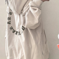 歐美高街oversize衛衣女秋冬寬鬆潮ins加絨加厚美式復古拉鍊外套