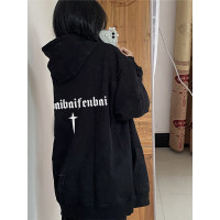 美式復古重磅衛衣女情侶連帽秋冬季加厚寬鬆慵懶風hiphop薄款外套