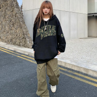 合法外星人hiphop潮牌情侶厚T恤女潮ins連帽oversize寬鬆慵懶風男