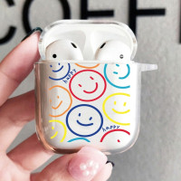 Прозрачный силиконовый чехол Smiley для Apple Airpod 1/2