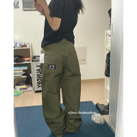 eihey誒嘿中性鉚釘簡約棉感直筒寬褲寬鬆港風潮牌復古休閒長褲