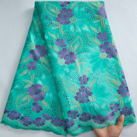 SJD кружево Африканский хлопок вышивка сухое кружево 2023 высокое качество швейцарская вуаль кружева с камнями для женщин Свадебные платья A3248