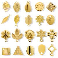 ins淑女风 带吊孔耳钉 304不锈钢 真空挂镀 单吊材料 DIY耳饰配件