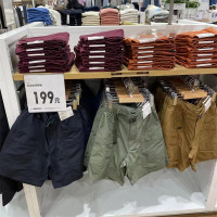 試衣間2022夏季款男女裝情侶款五分褲防潑水純色尼龍休閒短褲444603