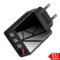 Зарядное устройство USB 3A, адаптер для быстрой зарядки с цифровым дисплеем для iPhone 13, 12 Pro Max, Xiaomi