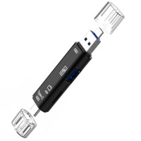 Устройство для чтения карт памяти, картридер, Sanwood 5 в 1, Micro USB, USB 3,0, Type-C 3,1, TF