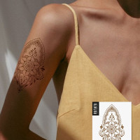 RUTATU Временная татуировка узор Мехенди, орнамент цветок