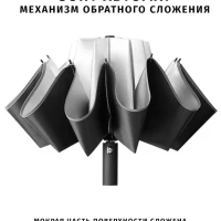 ☂️ Зонт мужской автомат черный обратного сложения