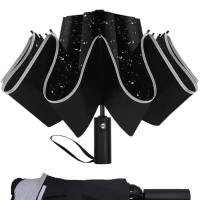 ☂️ Зонт мужской автомат черный обратного сложения