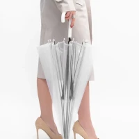 Зонт трость женский полуавтомат большой прозрачный купол