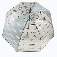 Зонт трость прозрачный купол с принтом кота