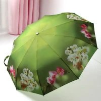 зонт женский, автомат, 10 спиц, антиветер, большой купол 118 см, рисунок цветы, подарок для женщины