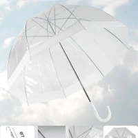 Зонт прозрачный купол  Белый