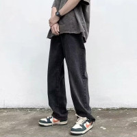 Джинсы мужские мешковатые прямые в стиле хип-хоп, повседневные брюки из денима с широкими штанинами, уличная одежда в Корейском стиле, y2k, 2023