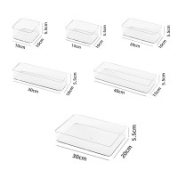 桌面抽屉透明杂物化妆品文具笔便签手账餐具收纳盒镜柜整理盒批发