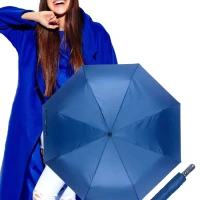 Зонт складной, синий, 8 спиц, диаметр 100 см.