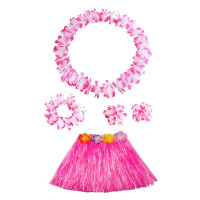 Детский костюм в гавайском стиле для девочек, Гавайская трава, Хула, юбка с цветочным принтом, гирлянда, Юбка Хула, танцевальный костюм для вечеринки, женское платье