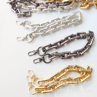 包 链条小方 树指塑料链条 不退色亚克力加弹簧圈带门扣成品