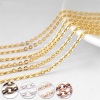 发簪DIY配件头饰品材料 铜质扁O十字链条 扁O链 项链耳环流苏链