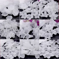 古风汉服步摇发簪DIY配件头饰饰品材料磨砂亚克力白色花瓣花托