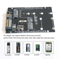 Адаптер M.2 NGFF MSATA SSD на SATA 3,0 2,5 дюйма, конвертер M2 PCI SSD, карта расширения в 1, карта преобразователя для ПК, ноутбука, плата расширения