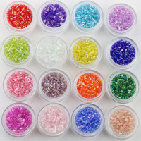 炫彩管珠手缝串珠 米珠材料 diy手工十字绣配件玻璃珠　七彩管珠