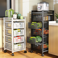 免安装厨房蔬菜篮子置物架落地多层家用抽拉式多功能放菜收纳架子