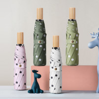 小清新折叠晴雨伞创意小清新黑胶防紫外线遮阳伞防晒太阳伞